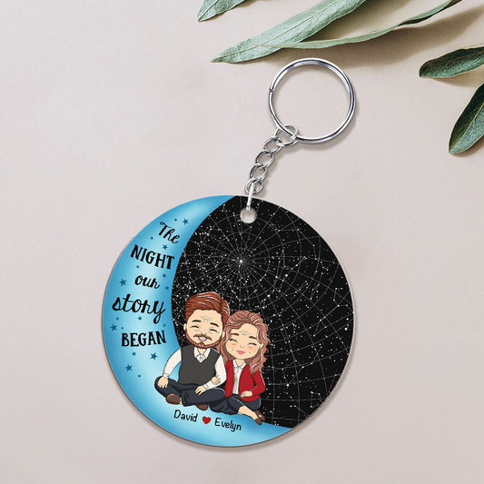 Custom Star Map The Night - Personalized Custom Acrylic Keychain