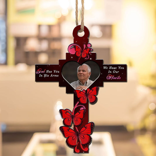 God Has You In His Arms - Personalized Custom Suncatcher