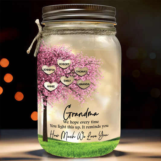 It Reminds You How Much We Love You - Personalized Custom Mason Jar Light