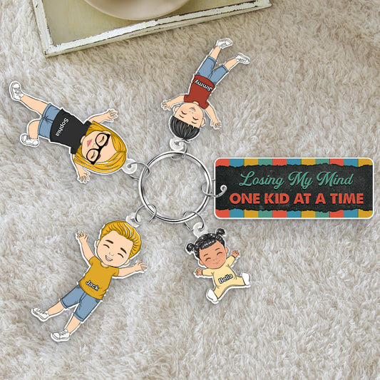 Losing My Mind One Kid At A Time - Personalized Acrylic Tag Keychain