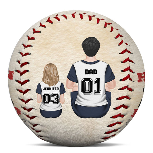 We Hit A Homerun Scoring You As Our Dad - Personalized Custom Baseball