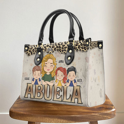Grandma Kids Together - Personalized Custom Leather Bag