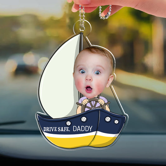 Custom Photo Ship Baby - Personalized Acrylic Car Ornament