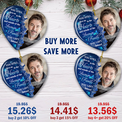 Hearts And Minds - Personalized Custom Heart Ceramic Christmas Ornament