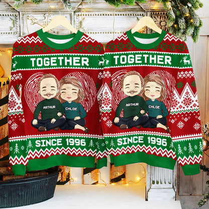 Together - Personalized Custom Couple All-Over-Print Sweatshirt