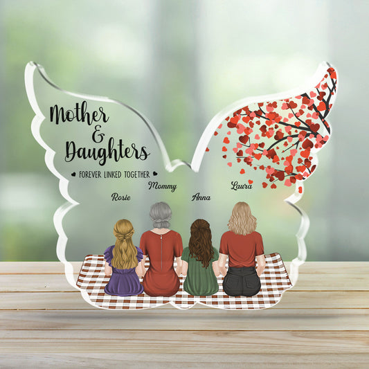 Mother And Daughter Forever Linked Together - Personalized Custom Acrylic Plaque