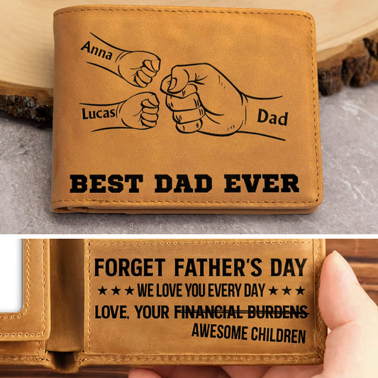 Love You Every Day - Personalized Custom Men Leather Wallet