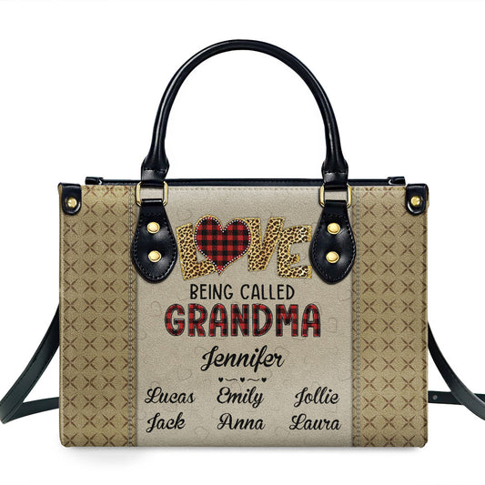 Love Being Called Grandma - Personalized Custom Leather Bag