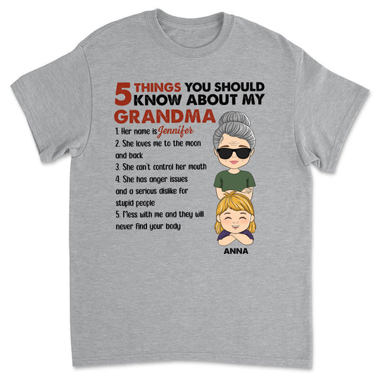 5 Thing You Should Know About My Grandpa - Personalized Custom Unisex T-shirt