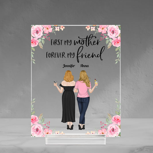 Mother And Daughter From The Star - Personalized Custom Acrylic Plaque With Base