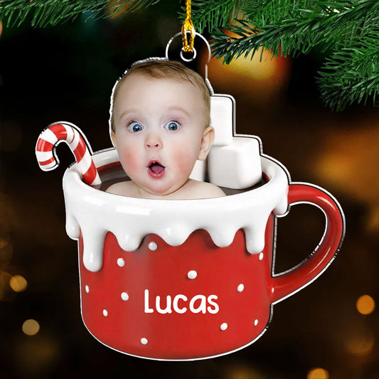 Baby In Hot Cocoa - Personalized Custom Acrylic Ornament