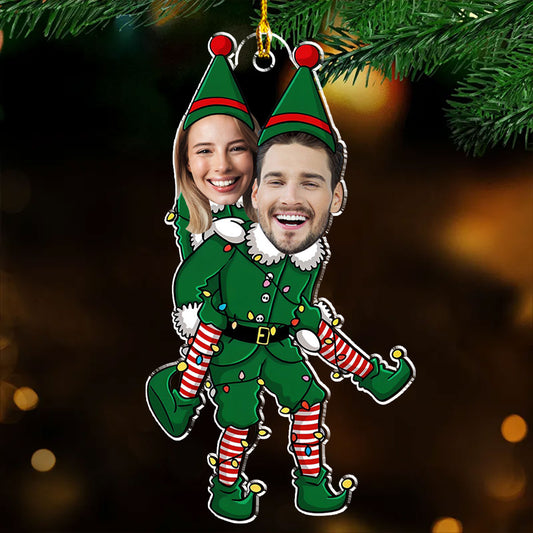 Couple Funny Christmas - Personalized Custom Acrylic Ornament