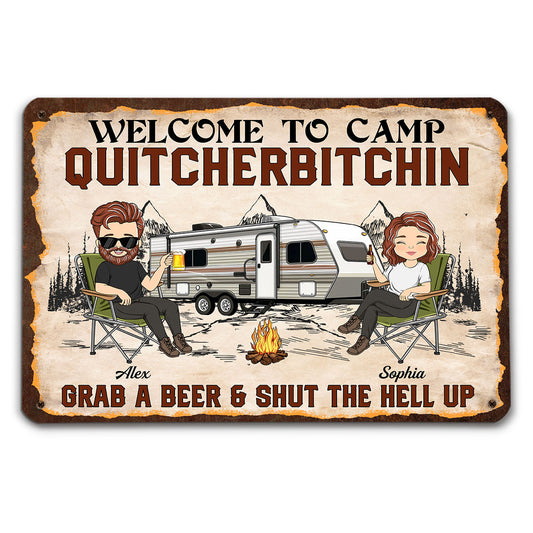 Welcome To Camping - Personalized Custom Metal Sign
