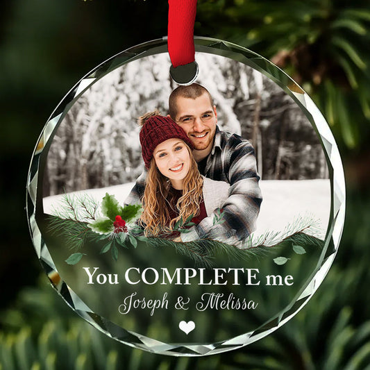 You Complete Me - Personalized Custom Glass Ornament