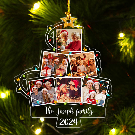 Photo Family Christmas Tree 2 - Personalized Custom Acrylic Ornament