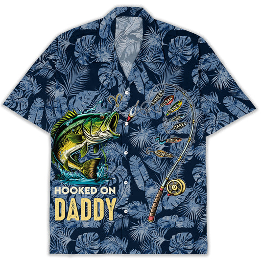 Hooked on Daddy - Personalized Custom Hawaiian Shirt