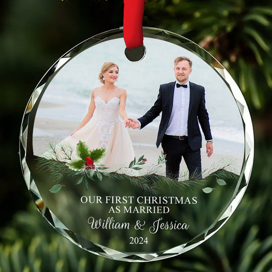 Our Love - Personalized Custom Glass Ornament