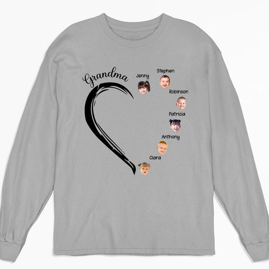 Sweetheart Of Grandma - Personalized Custom Long Sleeve T-shirt