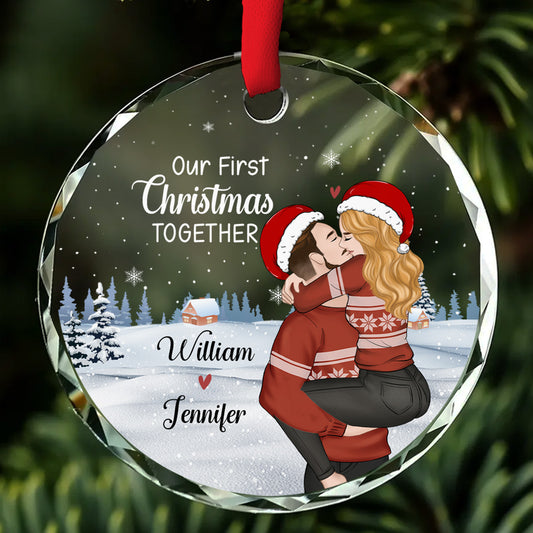 Our First Christmas Together - Personalized Custom Glass Ornament