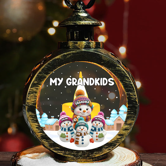 Grandkids Knitting - Personalized Custom Christmas Lantern