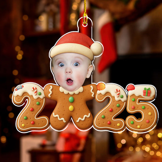 Baby First Christmas 2025 Gingerbread - Personalized Custom Acrylic Ornament