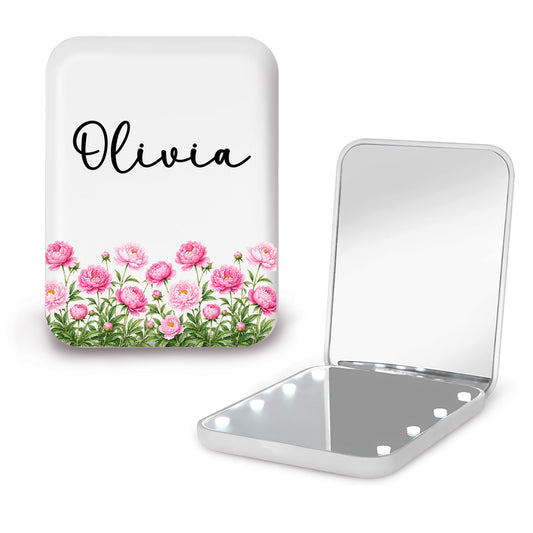 Flowers Power - Personalized Custom LED Pocket Mirror