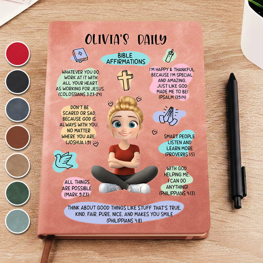 Bible Affirmations - Personalized Custom Leather Journal