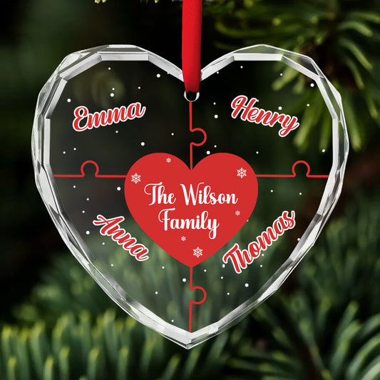 Christmas Together We Make A Family - Personalized Custom Glass Ornament