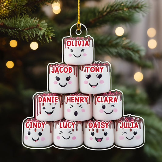 Marshmallow Family - Personalized Custom Acrylic Ornament