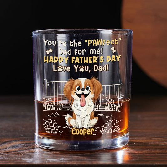 Our Pawfect Dad - Personalized Custom Whiskey Glass