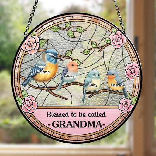 Blessed To Be Called Grandma - Personalized Window Hanging Suncatcher