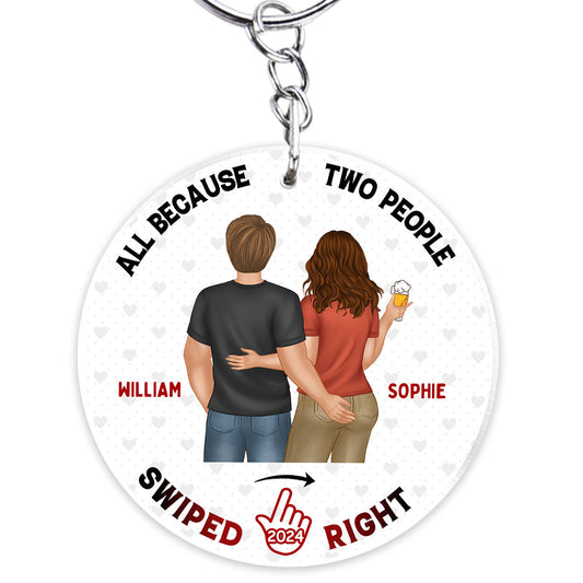 Two People Swiped Right - Personalized Custom Acrylic Keychain