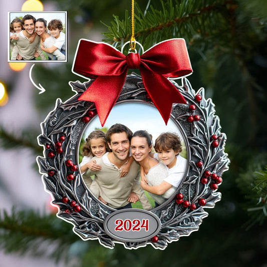 Our Family Christmas Photo Frame - Personalized Custom Acrylic Ornament