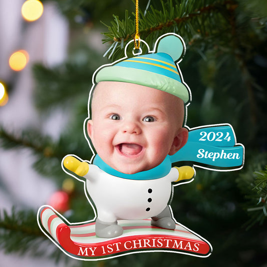 Baby Skiing - Personalized Custom Acrylic Ornament