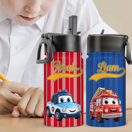 Vehicle World - Personalized Custom Kids Water Bottle