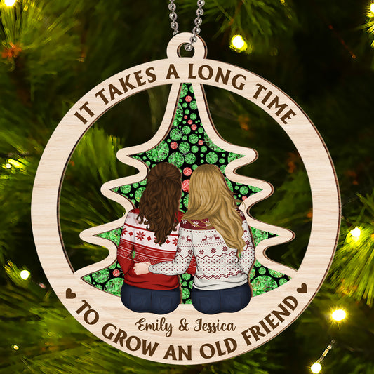 It Takes A Long Time To Grow An Old Friend - Personalized Custom Suncatcher Ornament