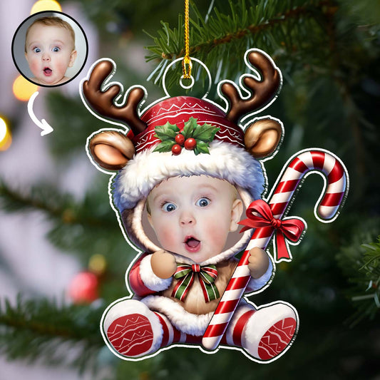 Baby Reindeer Christmas - Personalized Custom Acrylic Ornament