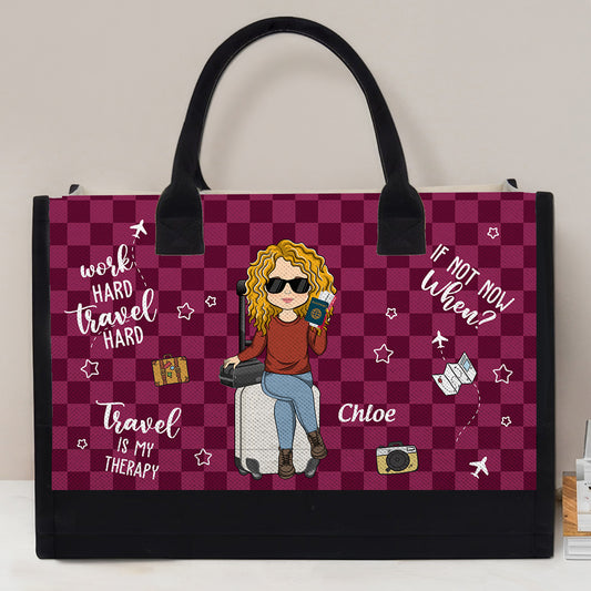 The World Is My Therapist - Personalized Custom Canvas Tote Bag