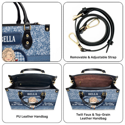Grandma Is My Name - Personalized Custom Leather Bag