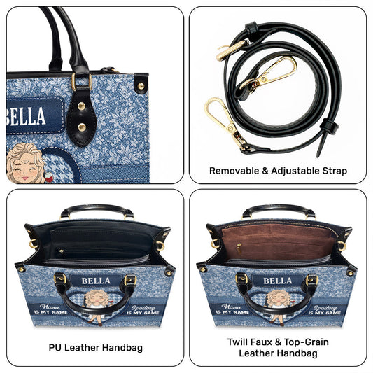 Grandma Is My Name - Personalized Custom Leather Bag