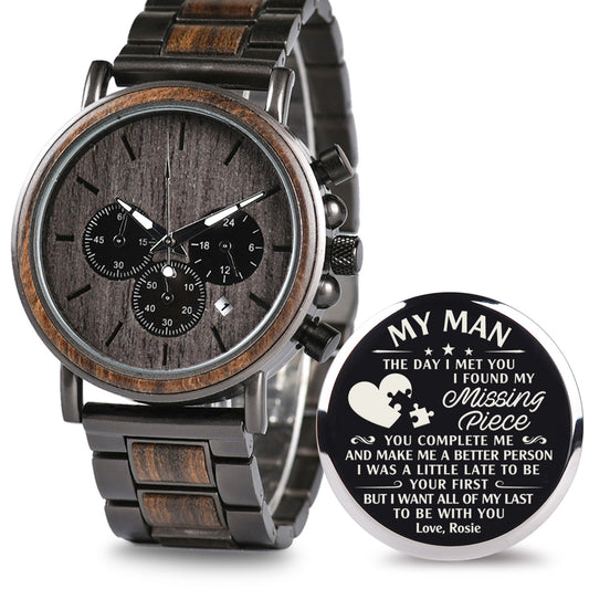 I Found My Missing Peace - Personalized Engraved Wooden Watches GQ026