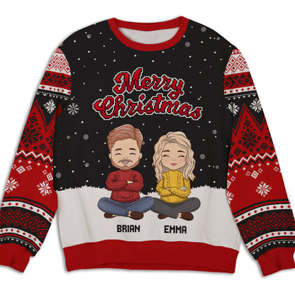 Christmas Sweatshirt Pattern - Personalized Custom All-Over-Print Sweatshirt