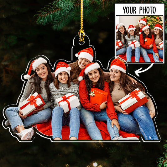 Custom Photo Besties Christmas - Personalized Custom Acrylic Ornament