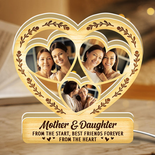 Mother And Daughter From The Heart - Personalized Custom Light Box