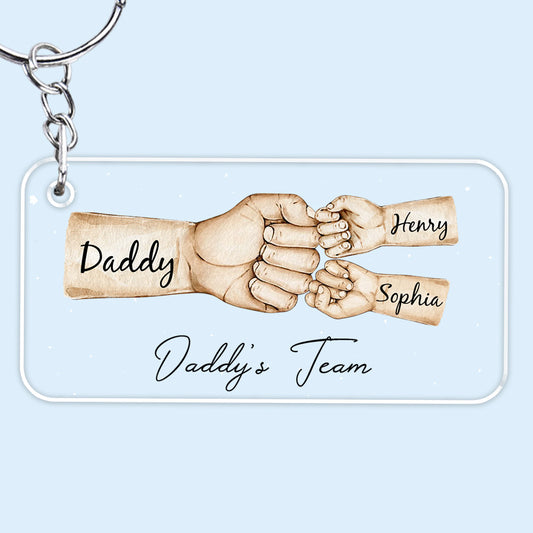 Daddy Team Fist Bump - Personalized Custom Acrylic Keychain
