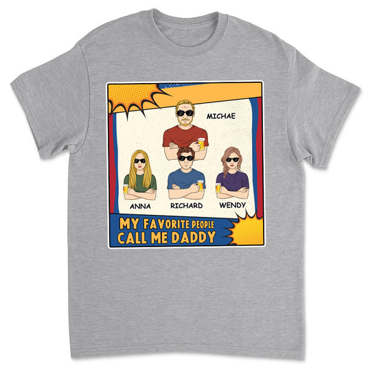 Just A Dad And His Kids - Personalized Custom Shirt