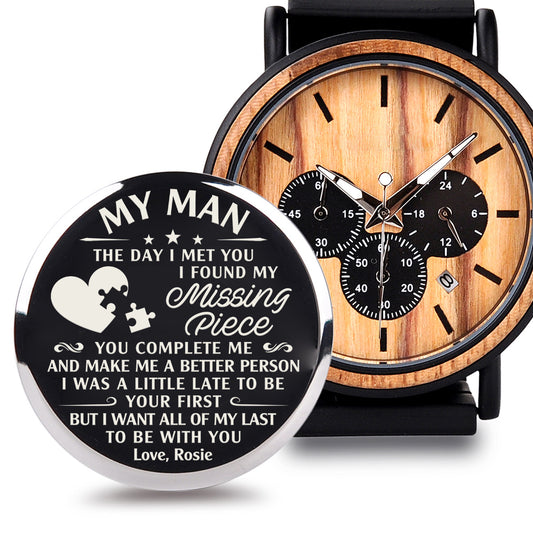 I Found My Missing Peace - Personalized Engraved Wooden Watches GP009