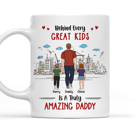 Behind Every Great Kids - Personalized Custom Coffee Mug