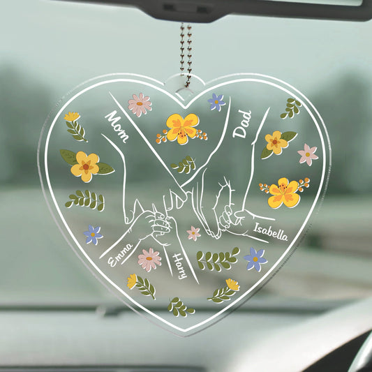 A Family Is A Round Of Love - Personalized Acrylic Car Ornament