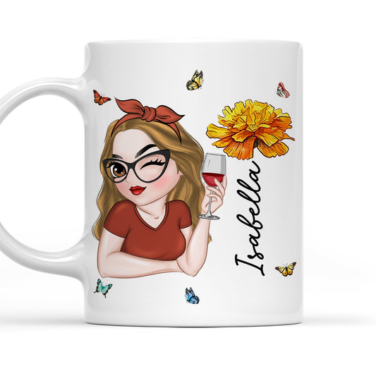 Birth Flower With Name - Personalized Custom Coffee Mug